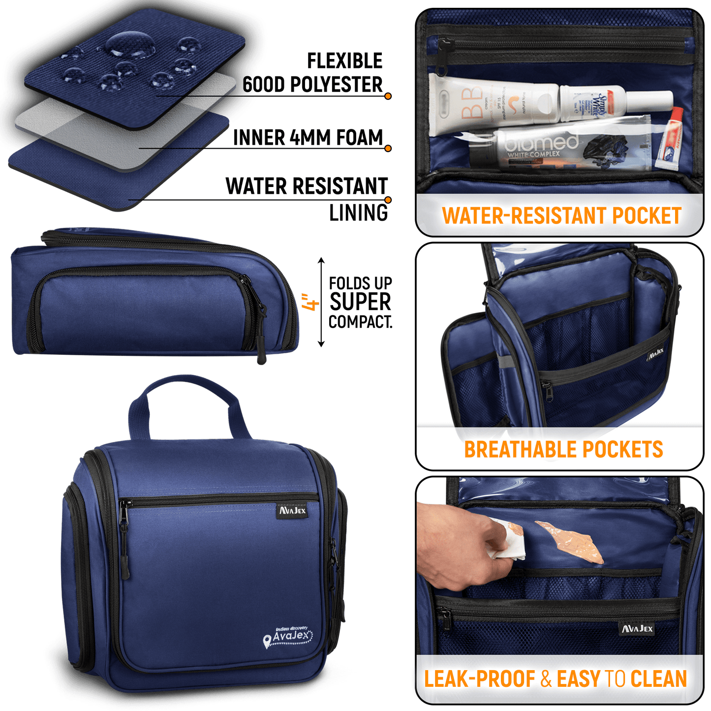 AvaJex Large Travel Toiletry Bag