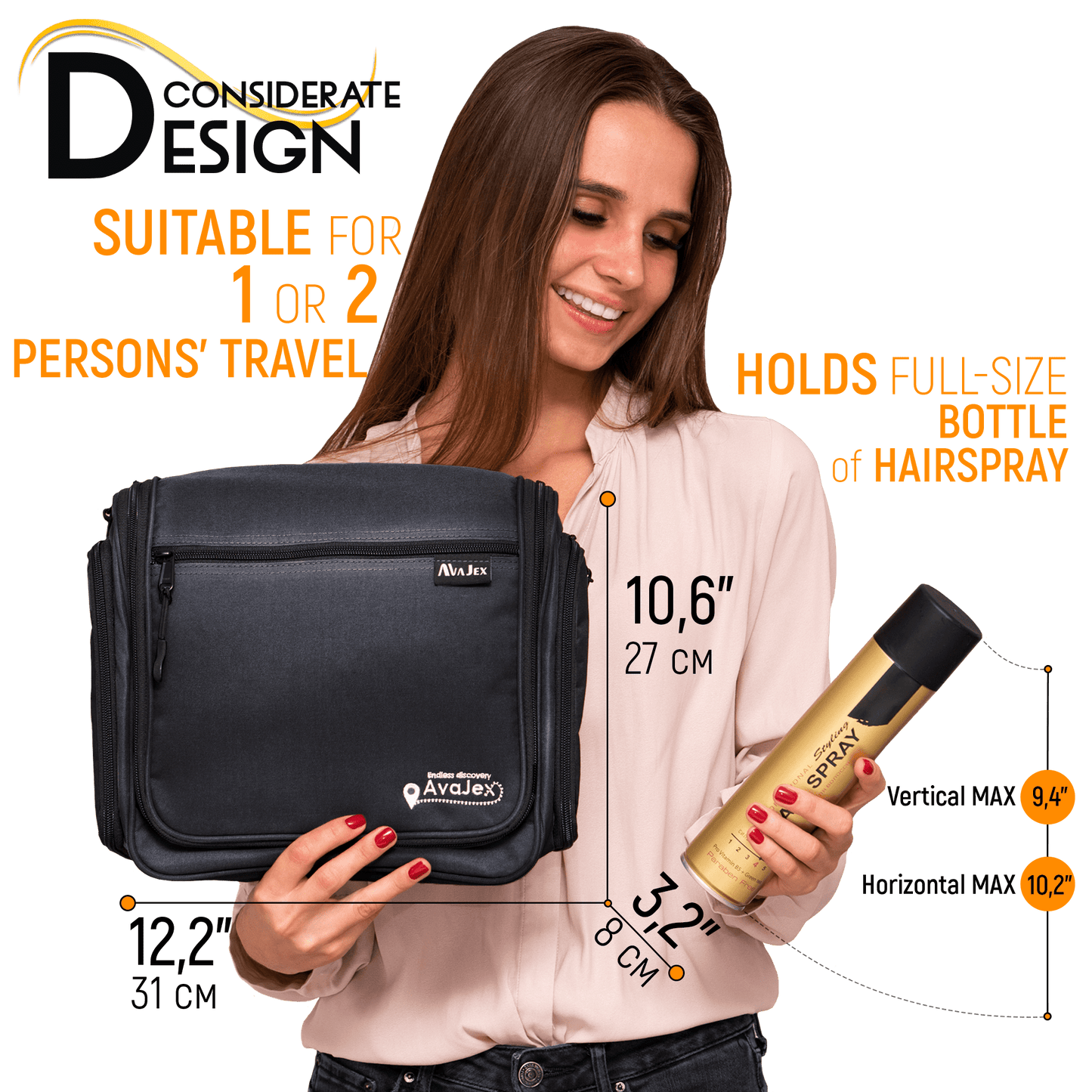 AvaJex Large Travel Toiletry Bag