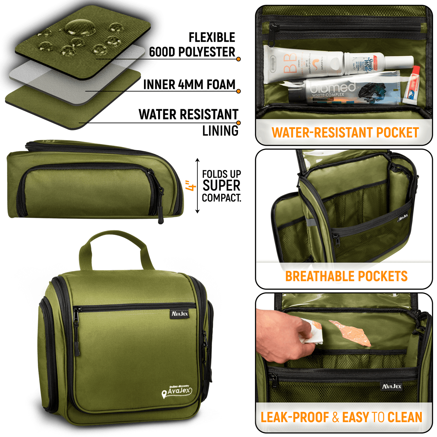 AvaJex Large Travel Toiletry Bag