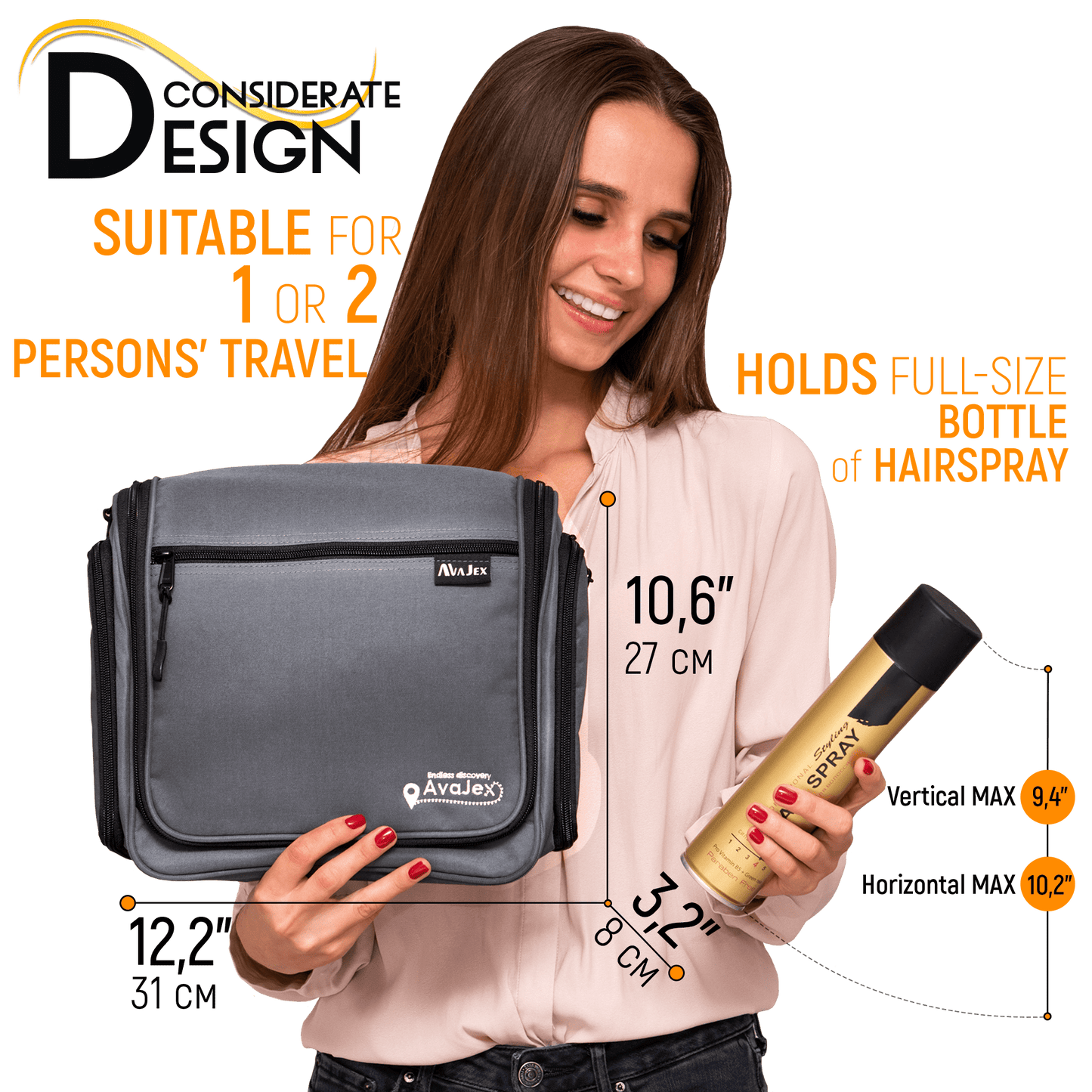AvaJex Large Travel Toiletry Bag