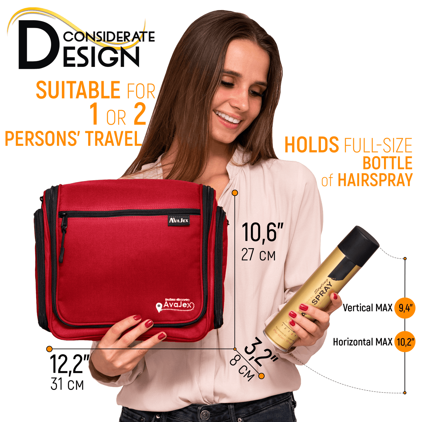 AvaJex Large Travel Toiletry Bag
