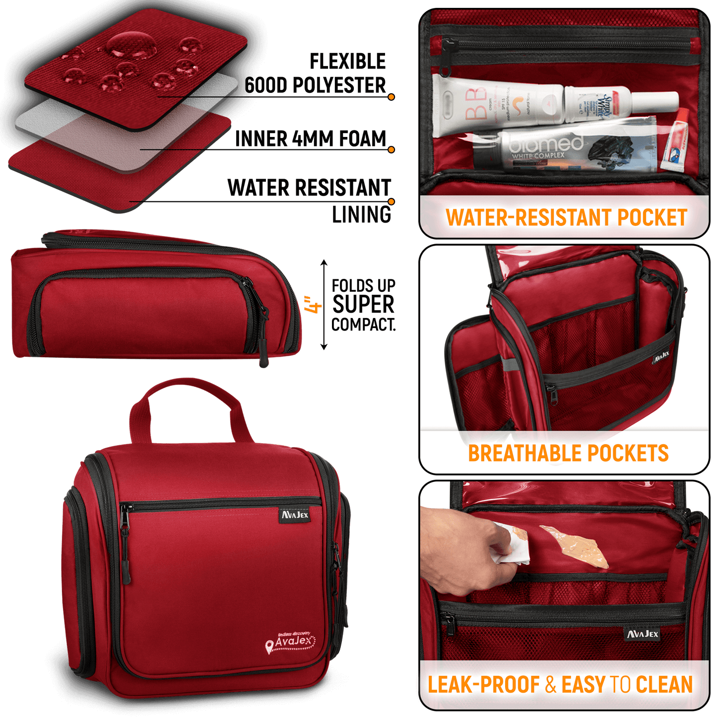 AvaJex Large Travel Toiletry Bag