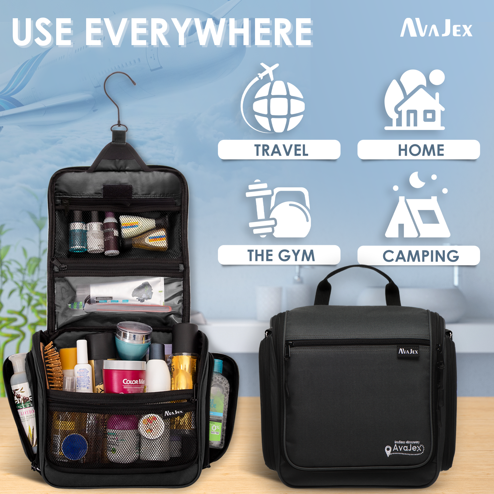 Extra large hanging toiletry bag deals